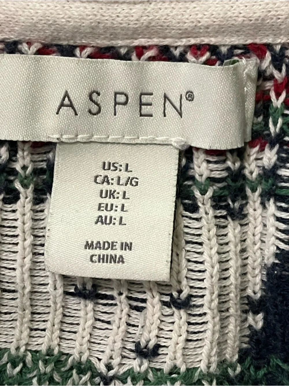 Aspen pullover man size large turtleneck cotton knit sweater